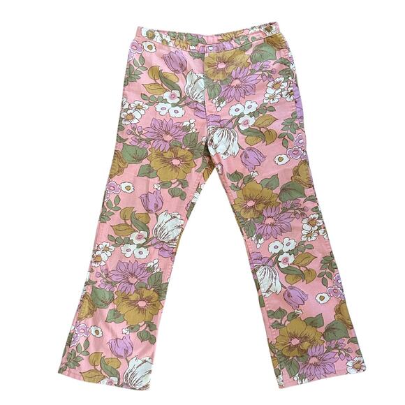 Vintage 70s Maverick Pink Floral Jeans – Very Rare, Made in USA, High Rise - Picture 4 of 8